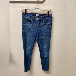 J. Crew 8” Toothpick Women's Skinny Mid-Rise Stretch Jeans - Deep Blue